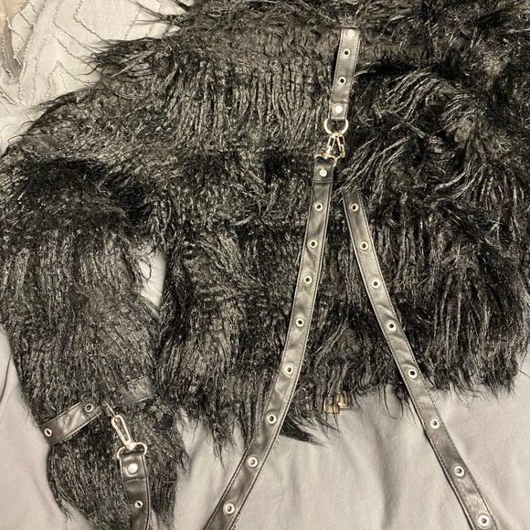 Killstar Glampire Faux Fur Coat with Strap Details (Read Desc. Custom Hardware) - Picture 13 of 13